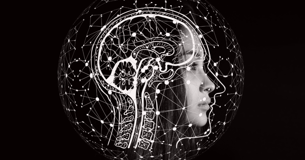 visage squette cerveau contrôle environnement et pensée
